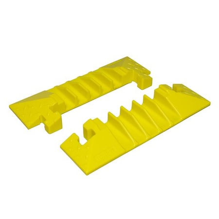 Checkers Cable Protector End Cap, 2 in H, 4.80 in L, 17-1/2 in W, 5 Channel, Polyurethane, Yellow BB5-125-T-EB-YL